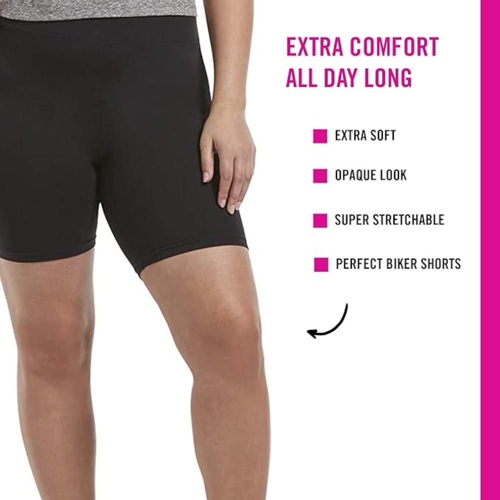 (NWT) Hue Hi Waist Essential Black Out Cotton Shorts in Black Size XXXL